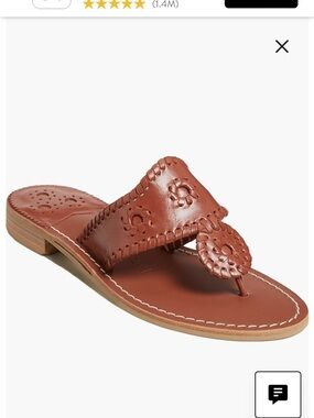 Women's Brown Leather Thong Slide Sandal